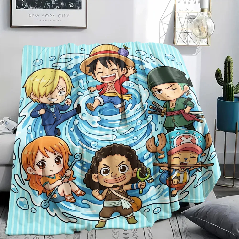 Фото Теплое фланелевое одеяло с принтом Луффи из One Piece, уютное, подходит для кровати, дивана, спальни, кресла, пикника, путешествий.-TING №4