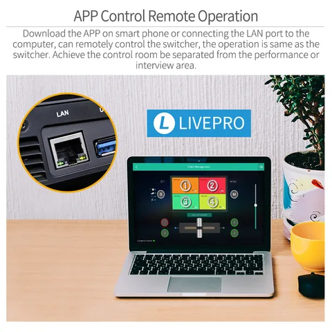 Многоформатный видеокоммутатор FEELWORLD LIVEPRO L1 V1, студийная запись потоковой передачи в реальном времени, 4 входа HDMI, USB3.0, камера предварительного просмотра, Youtube