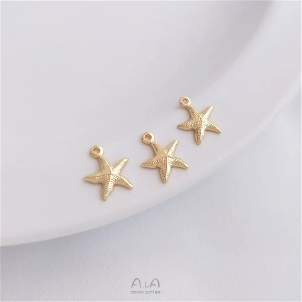 Купи 14K copper wrapped real gold small starfish pendant handmade jewelry charm diy bracelet necklace earrings handmade pendant за 94 рублей в магазине AliExpress