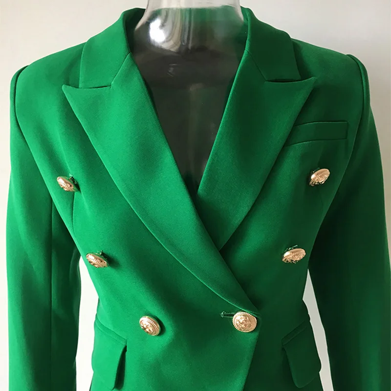 Temperament Commuter Suit Jacket Black Solid Color Slim Double-breasted Blazers Women