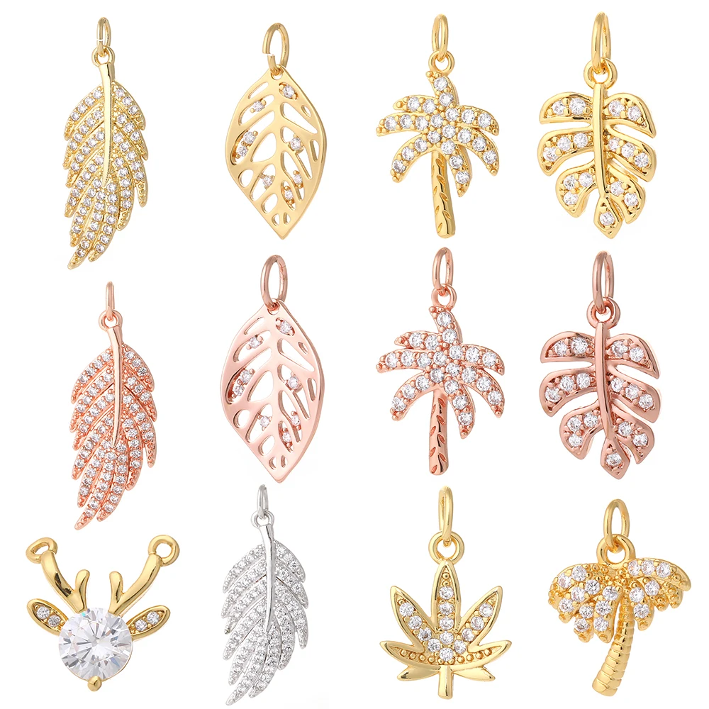 

Flowers Pendant Charms for Jewelry Making Leaves Cute Design Charm Jewelry Charms for Earrings Necklace Bracelet Make Copper