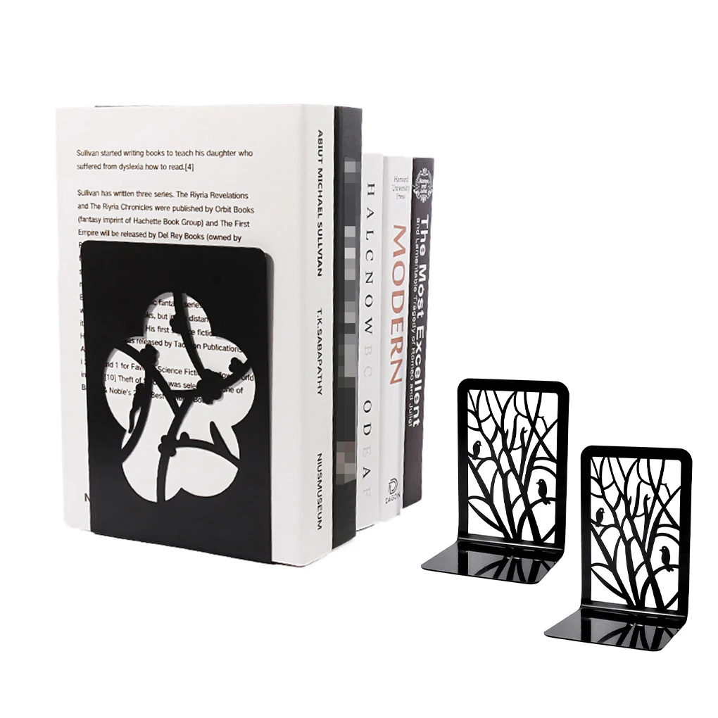

2 Pieces Bookend Portable Hollow Decorative Replacement Library Book Shelf Organizing Bookends Organizer Type 1
