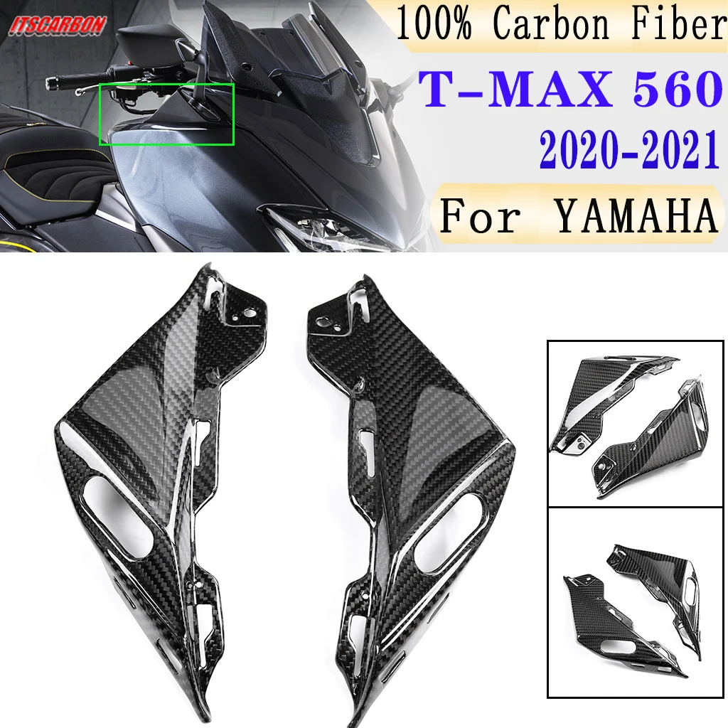 

For YAMAHA TMAX T-MAX 560 2020 2021 Motorcycle Accessories 3K Carbon Fiber Mirror Base Plate Fairing Cover Part Kits Panels