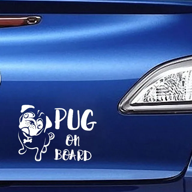 

Pug Pug In On Board Type Dog Protection White md1