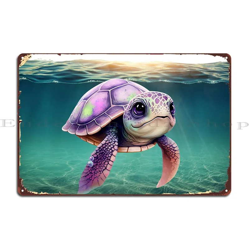 

Cute Turtle 8 Metal Plaque Mural Garage Pub Printing Club Tin Sign Poster