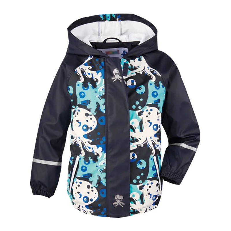 Куртка-пончо из искусственной кожи непромокаемая ветрозащитная для мальчиков и