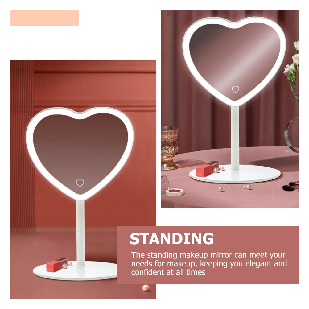 

Mirror Makeupvanity Desktop Portable Beauty Home Tabletop Espejos Para Maquillaje Lighted Led Desk Aesthetic Bathroom Foldable