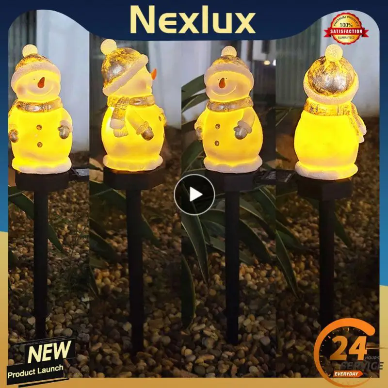 

LED Solar Light Resin Snowman Lawn lamp Courtyard Garden Decorative Landscape Luminous Lamp Sun lamp Home Christmas Decorations