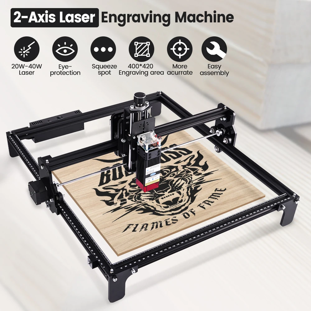 

TWOWIN CNC Laser Engraving Machine Cutting Router DIY GRBL Control Laser Engraver Cuter Wood Working Tools 42*40cm Assemble