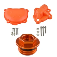 nicecnc clutch cover water pump guard protector oil fuel filler cap for ktm 250 350 sxf excf xcf xcfw freeride six days xcf w