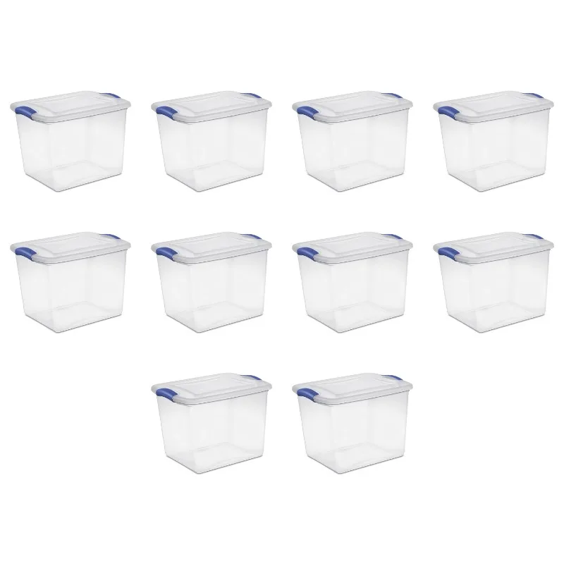 

27 Qt. Latch Box Plastic, Stadium Blue, Set of 10
