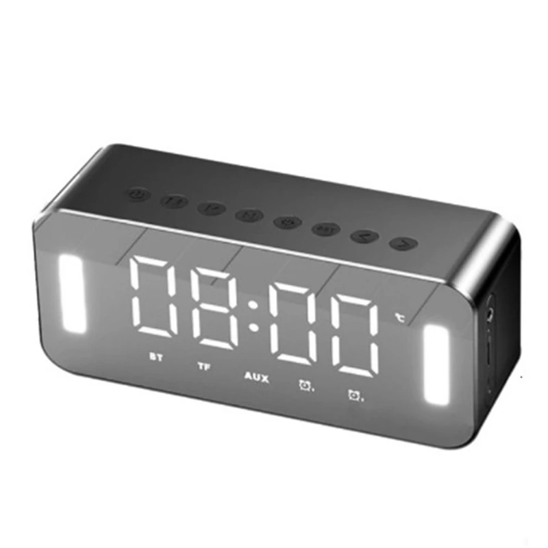 

Alarm Clock Bluetooth Speaker Wireless Stereo Bass Speaker Digital Electronic Clock Temperature Display SoundBar Radio