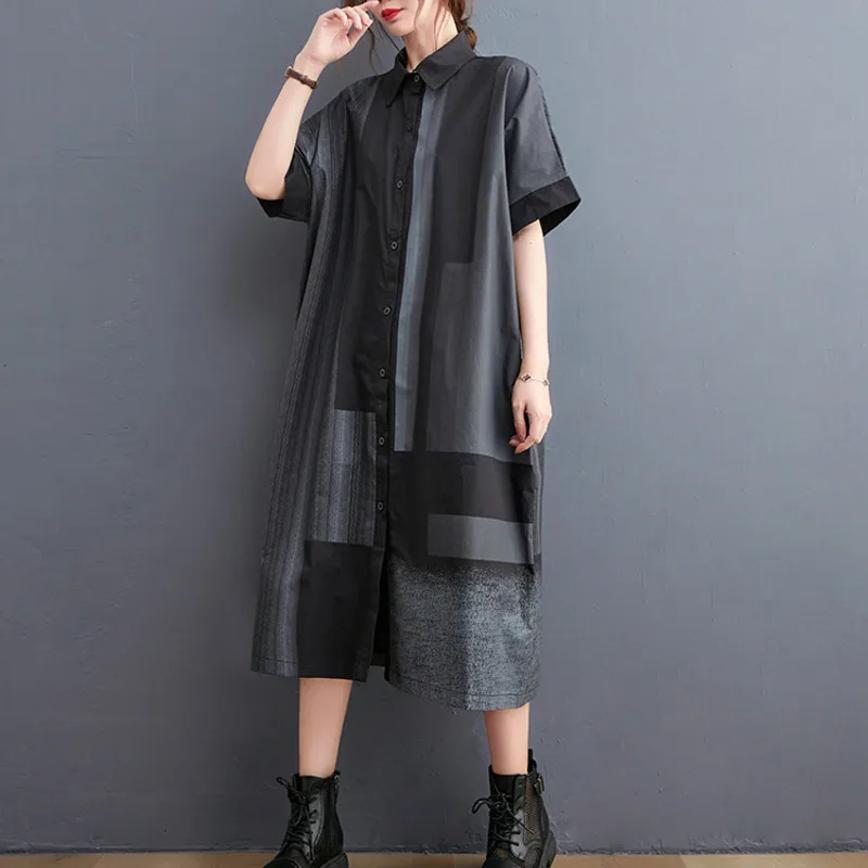 Женское винтажное платье-рубашка