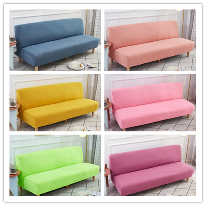 

24 Kinds of Solid Color Armless Elastic Double Sofa Cover All-Inclusive Fabric Washable Removable Couch Covers for Living Room