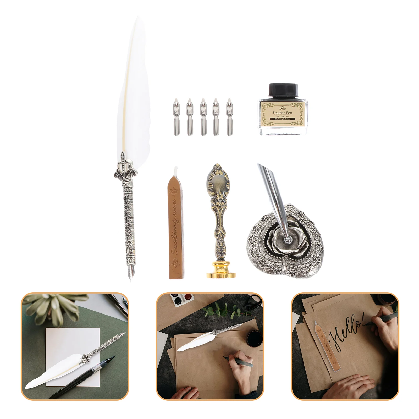 

1 Набор ручек для письма, принадлежности для каллиграфии с заменой перьев и чернил