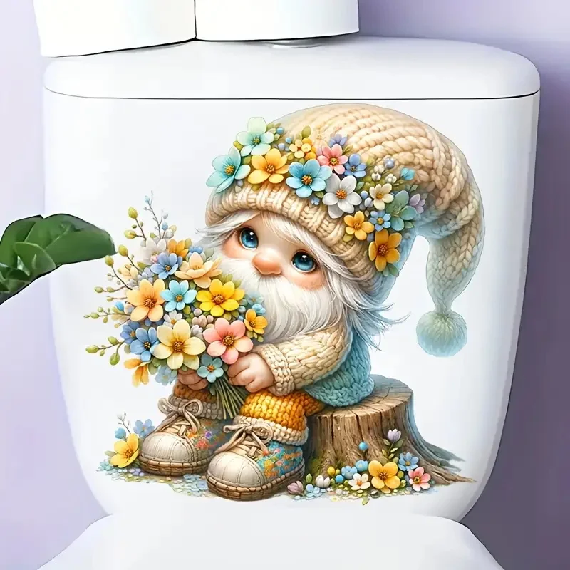 

Эльфы с цветами, наклейки для туалета