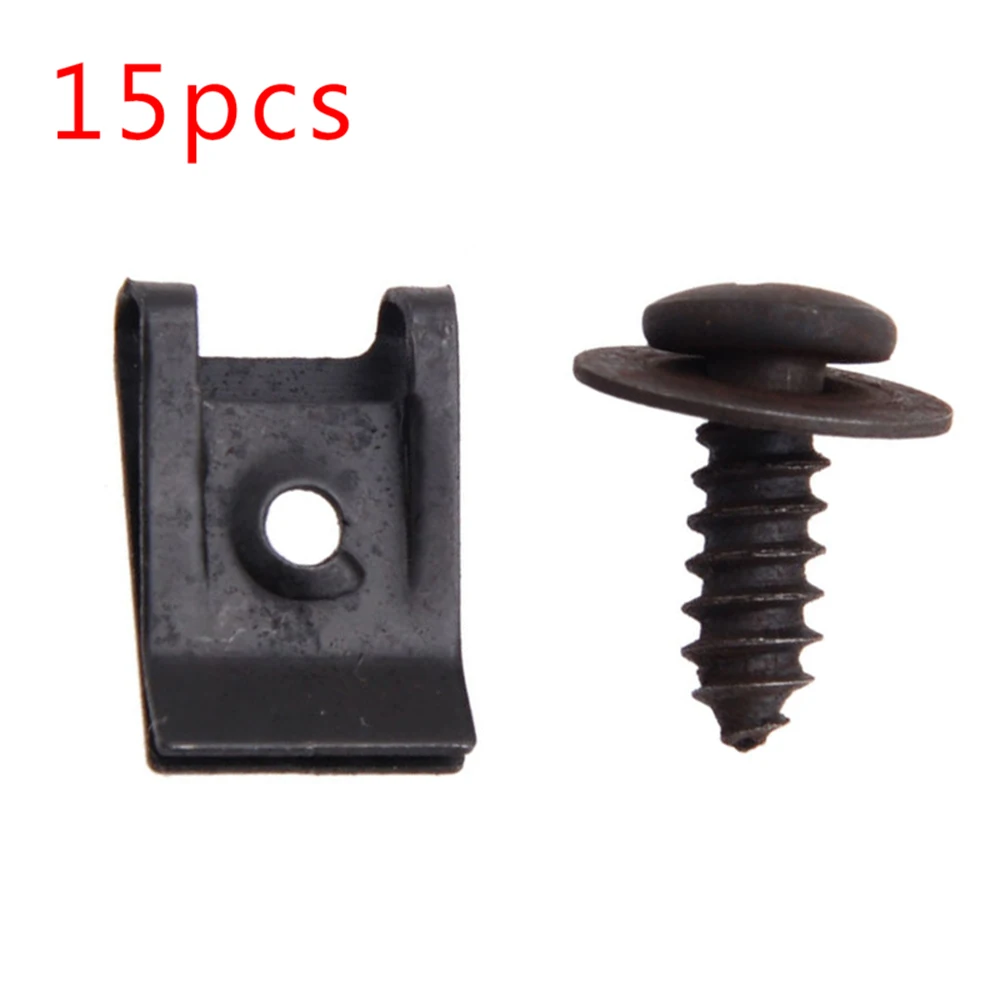 

Fasteners U-type Clips 15 Set Black Bumper Car Replacement Side Skirts