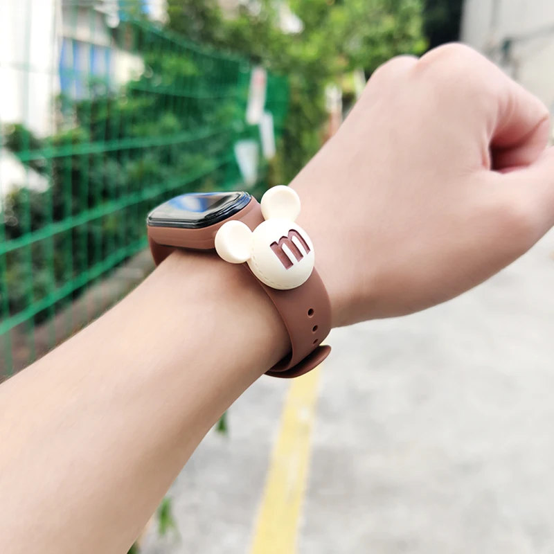 For Mi Band 7 6 5 4 3 Watch Bracelet Of Xiaomi MI Band 6 5 4 Silicone Watch Strap Creative Doll Smart Replacement Wristband Gift