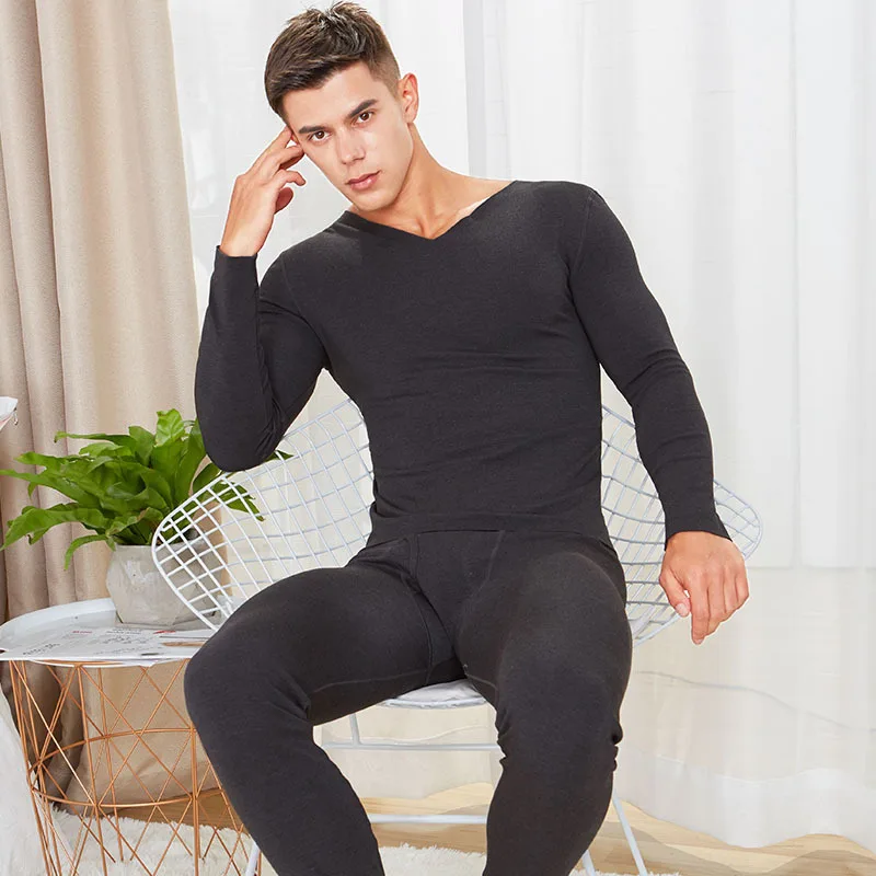 Seamless Men's Thermal Underwear Set Male Winter Long Johns Thermo Underwear Suit Mens 2Pcs/set Cotton Autumn Keep Warm Clothing