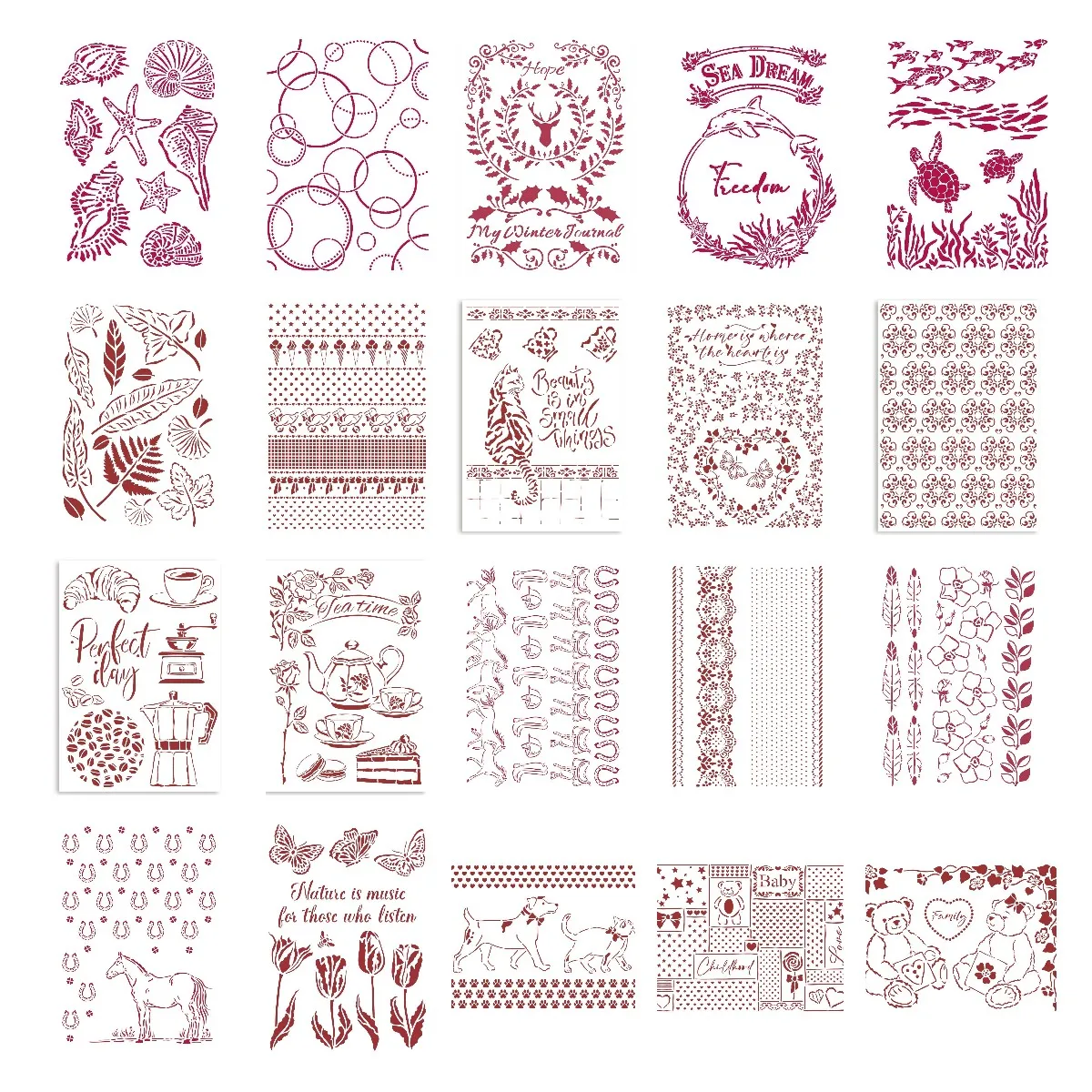 

Bear Conch Butterfly 2022 New Arrival Stencil Scrapbook Diary Decoration Embossing Template Diy Greeting Card Handmade