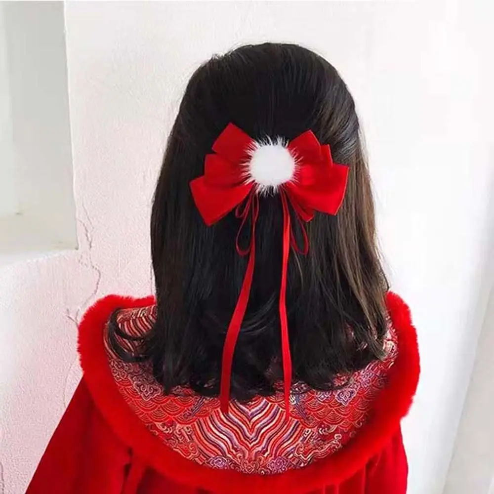 

Hair Accessories Bowknot Tassels Barrettes Kids Chinese Hair Clips Bow Hair Hoop Chinese New Year Hairpins Hair Rope