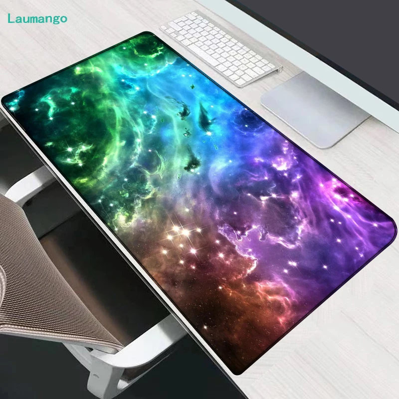 

Galaxy Mousepad Mouse Pad Gaming Accessories Rgb Pc Mat Deskmat Computer Table Keyboard Desk Xxl Backlight Mice Keyboards Office