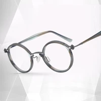 titanium alloy light weight round exquisite hinge optical frame custom photochromic myopia reading glasses prescription lens