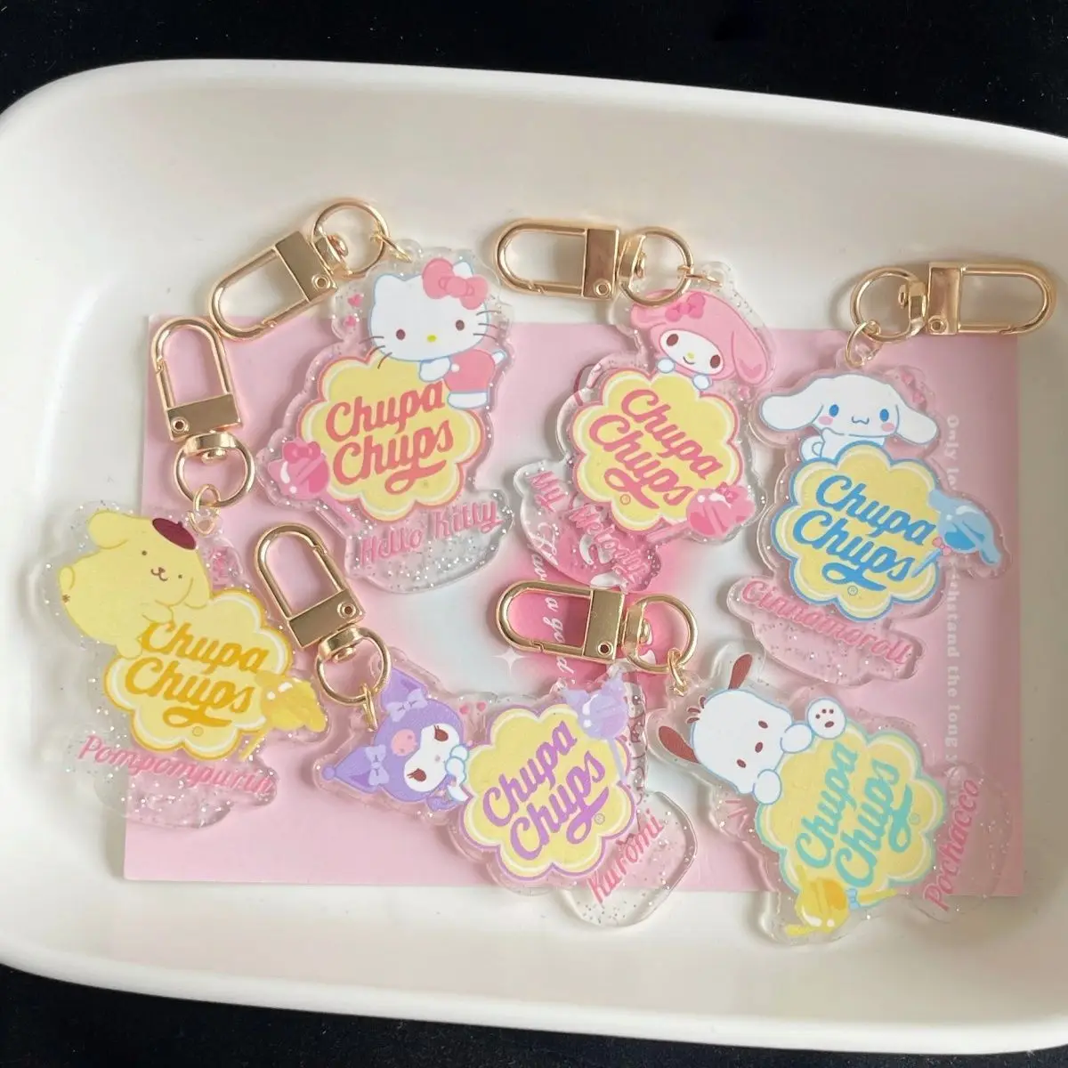 

Sanrio lollipop key chain Kuromi mymelody Cinnamoroll high-value cartoon style acrylic key pendant for friends and girlfriends