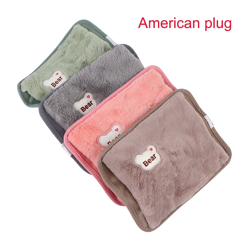 4 colors Hot Water Bottle Electric Charging Heating Rechargeable Heat Water Bag Rabbit Fur Soft Hand Warmer