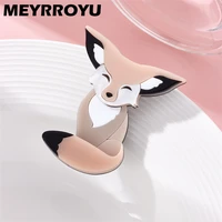meyrroyu pink fox brooch for woman acrylic material animal cartoon %e2%80%8blovely trendy design creative chic birthday gift accessories