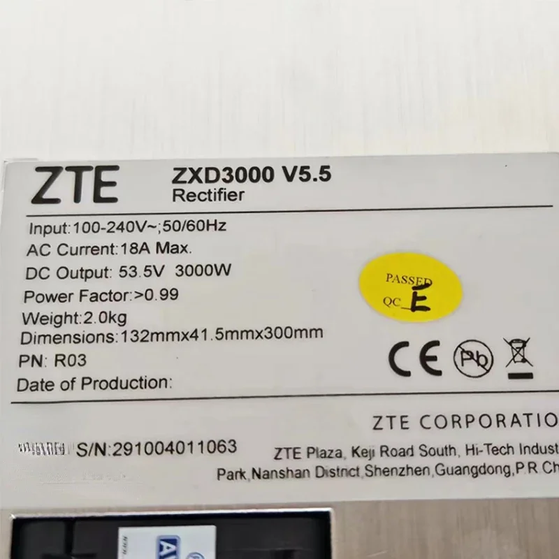 Модуль выпрямителя ZXD3000 3000 Вт ZTE Телекоммуникационный источник питания (V5.5) 53 5 В