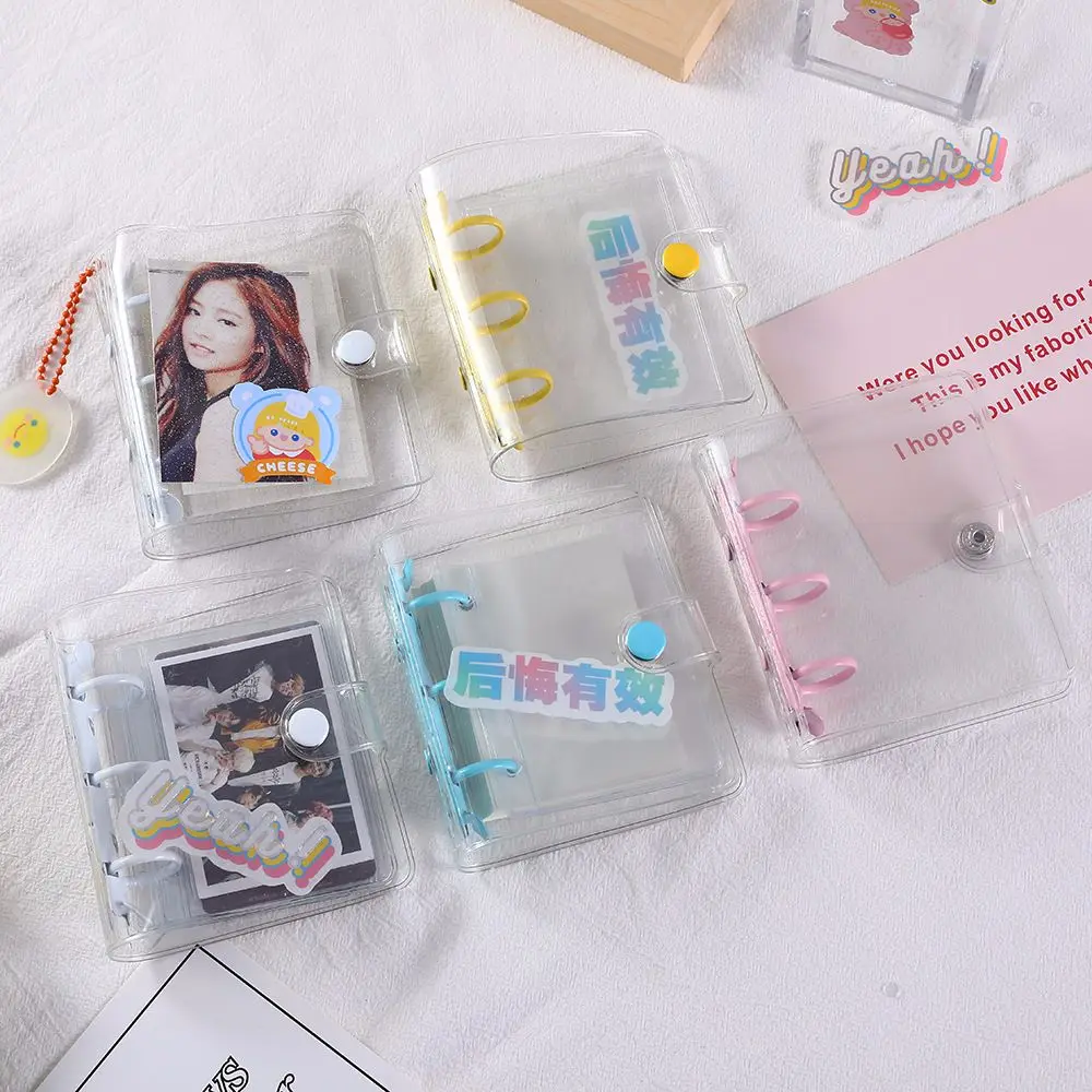 

Mini Girls Binder Notebook Cover Photo Card Organizer Diary Agenda Clear Planner Cover School Stationery