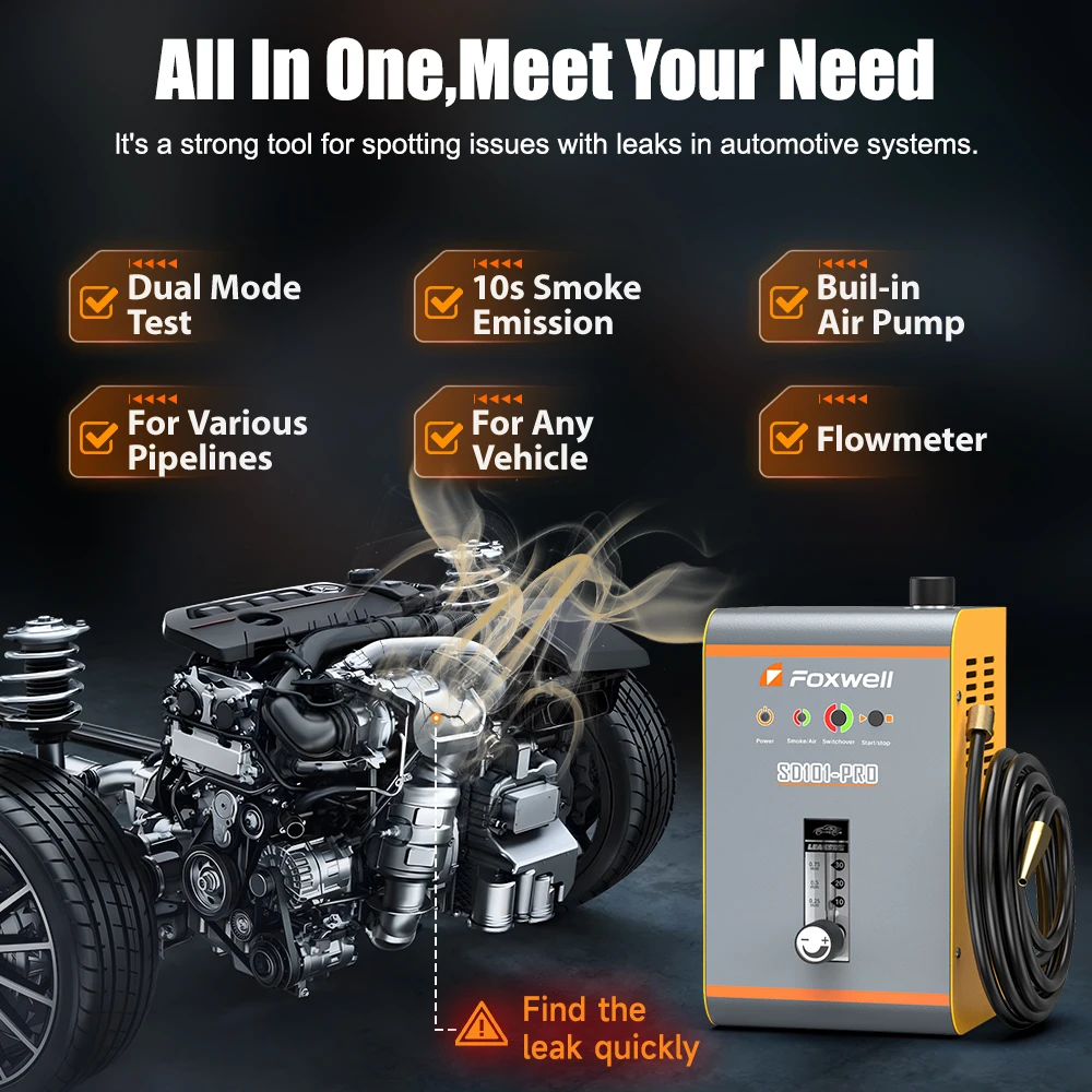 Автомобильный детектор утечки дыма FOXWELL SD101 PRO 12 В инструмент для диагностики