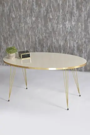

Modern Center table Ellipse Gold Cream Tel coffee tables table basse furniture living room table