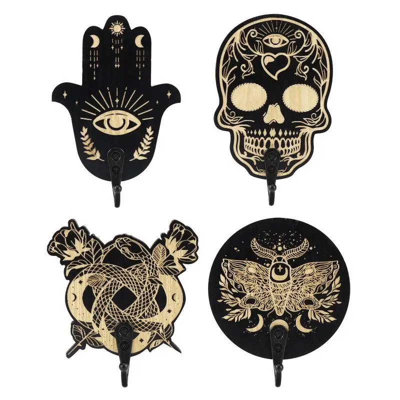 

4 шт., деревянные настенные крючки в стиле бохо