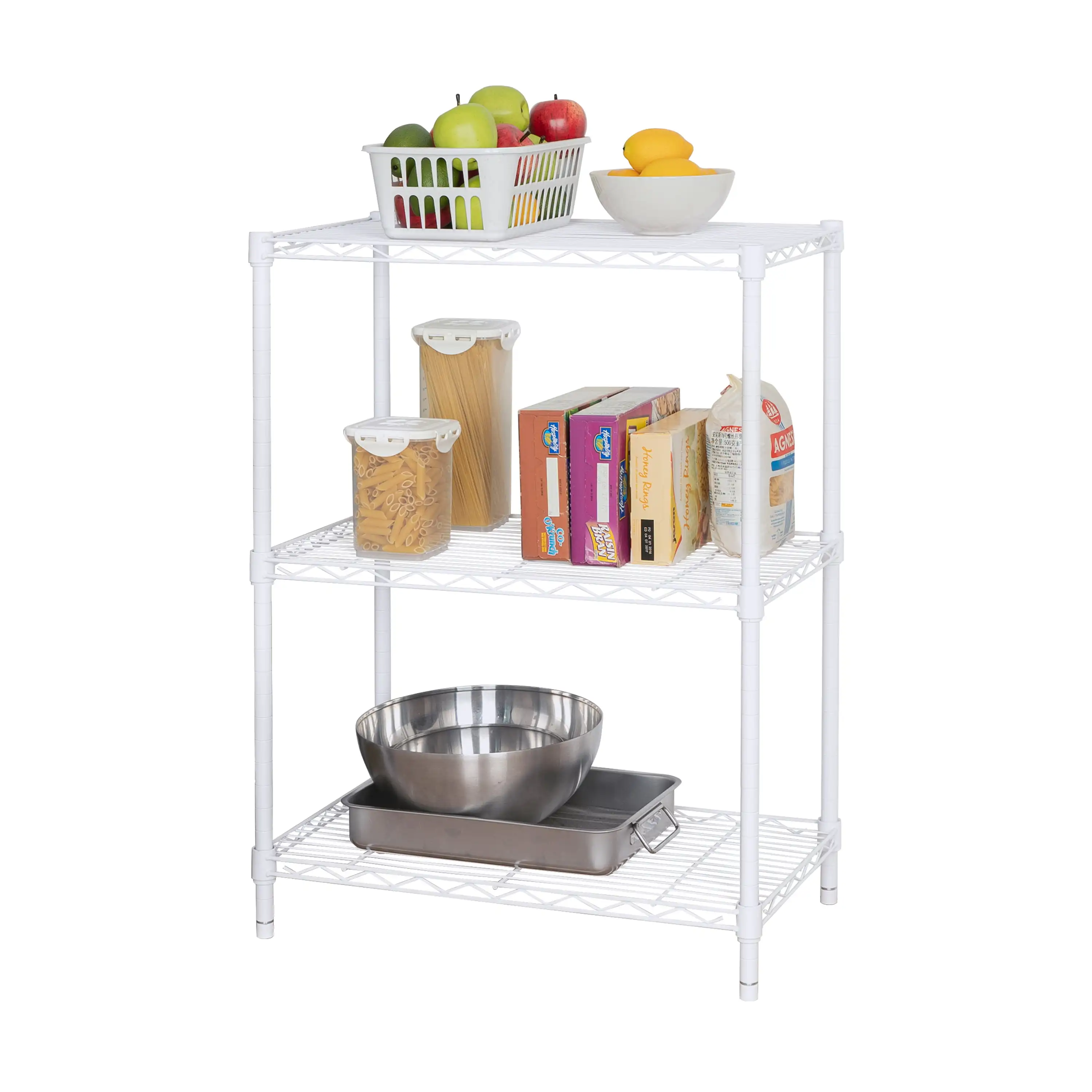 

Hyper Tough 3-Tier Multipurpose Wire Shelving Rack, White Color, 750lbs Load Capacity