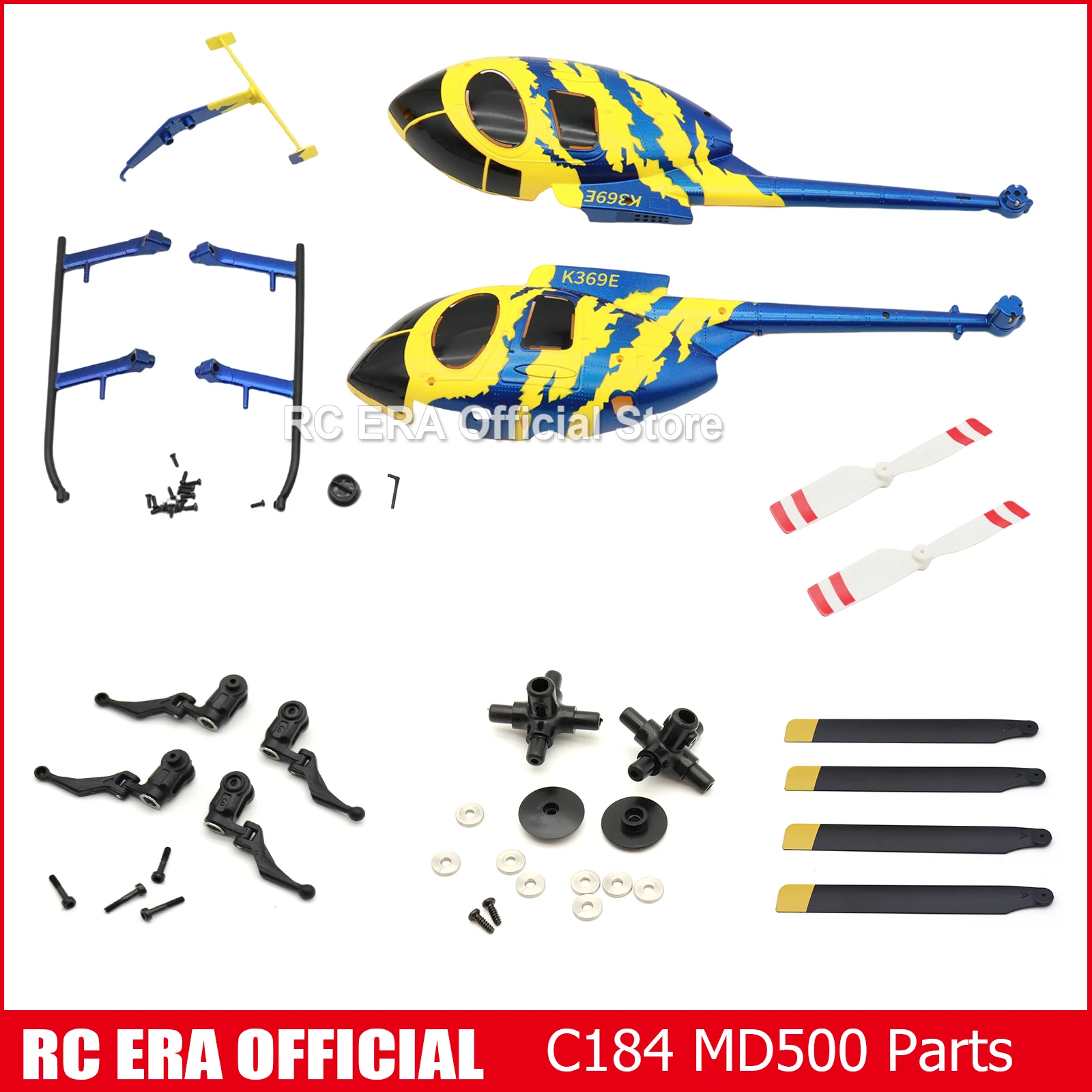 Фото Оригинальные запасные части RC ERA для C184 Mini MD500, стабилизированный гироскопом, ручка главного лезвия, головка ротора, посадка, основная шестерня №1