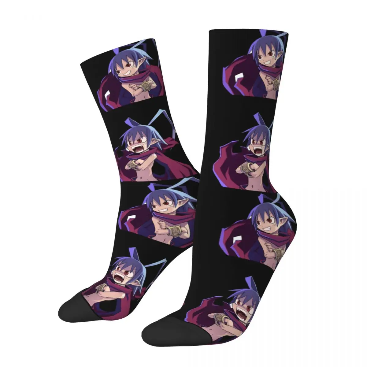

Hip Hop Vintage Laharl Sticker Set Crazy Men's Socks Unisex Disgaea Devil Son Harajuku Seamless Printed Funny Crew Sock Gift
