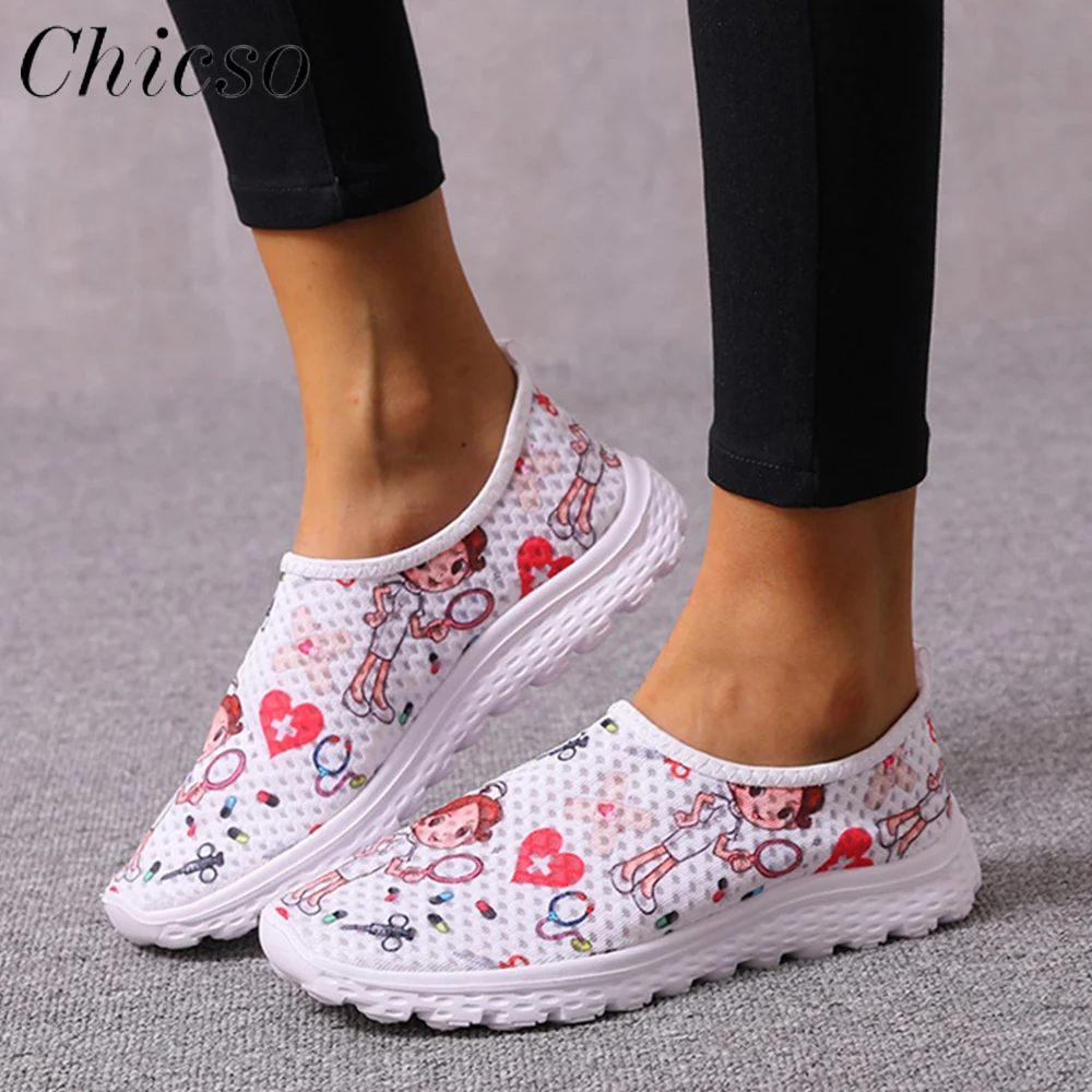 

2023 Women's Sport Shoes Spring New Cute Cartoon Mesh Casual Shoes 35-43 Large-Sized Female Running Walking Jump Sneakers
