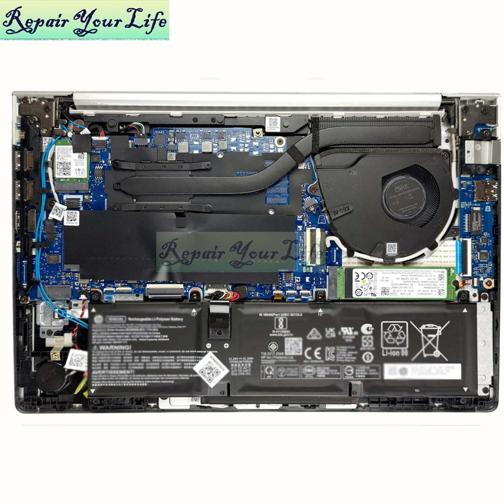 Вентилятор процессора, кулер для ноутбука, радиатор для HP EliteBook 640 645 650 655 G9 ProBook 440 445 450 455 G9 N00095-001 M21718-001 M26012-001 (art.: 3920d104f00e3) - 3920d104f00e3