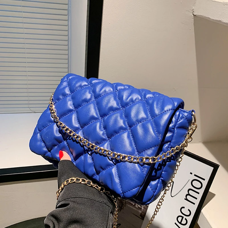 

Однотонные женские модные сумки 2022, Простые Сумки из искусственной кожи на мягкой цепочке для женщин, роскошная дизайнерская сумка, роскошн...