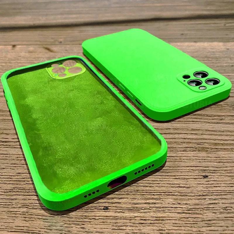 Новый простой неоновый жидкий силиконовый Красочный мягкий чехол для iPhone 16 15 14 13