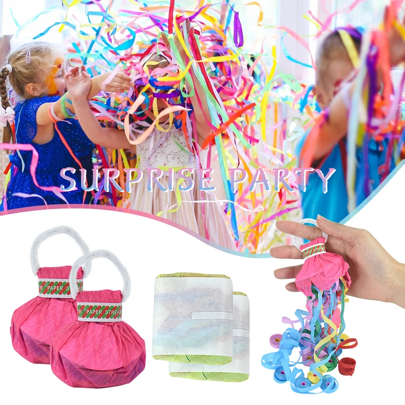 

1/2/5pcs Party Hand Throw Ribbon Spray Color Bars Streame Confetti Fireworks for Wedding Celebration Party Decoration Supplies