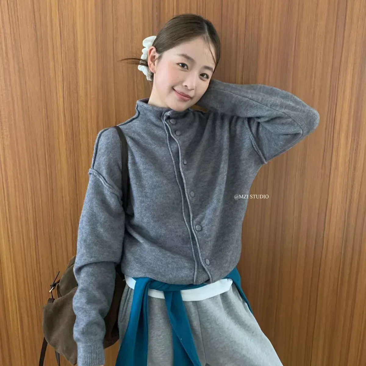 M.ZI STUDIO повседневная вязаная куртка-кардиган в корейском стиле с