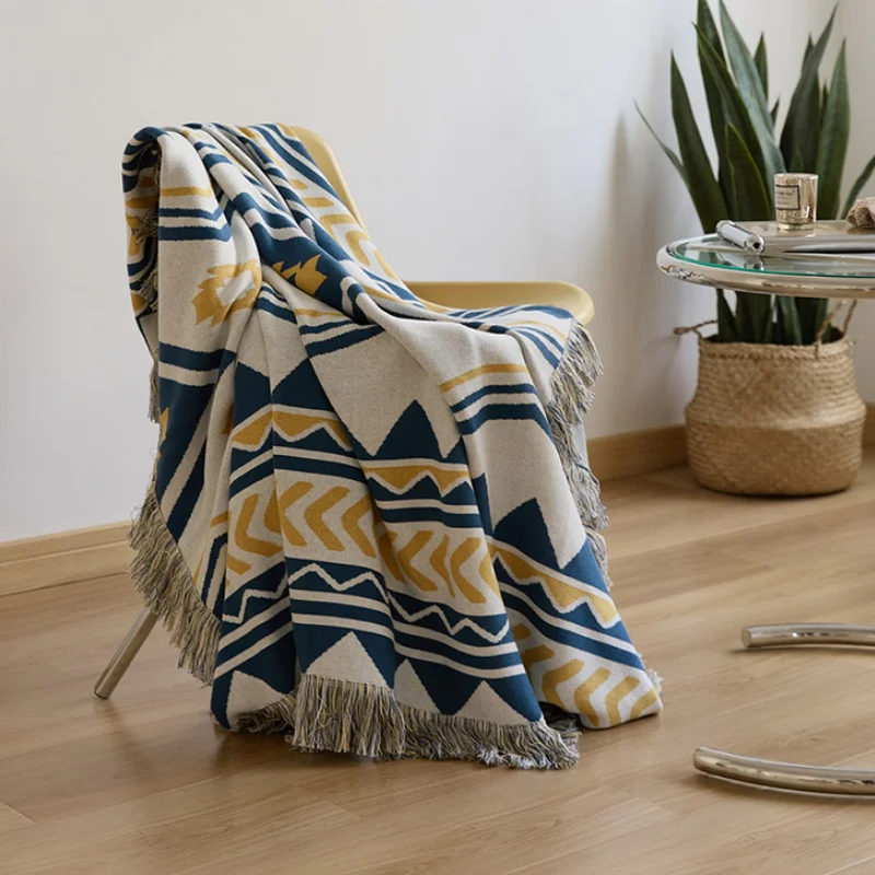 

Four Seasons Cotton Blanket Sofa Bedroom Cover Blanket Decoration Blanket Camping Beach Blanket Office Travel Car Camping Blanke
