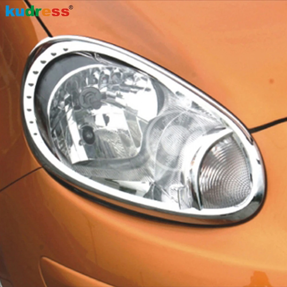 

Car Front Head Light Lamp Cover Trim For Nissan March Micra 2011 2012 ABS Chrome Headlight Frames Molding Trims Accessories 2pcs