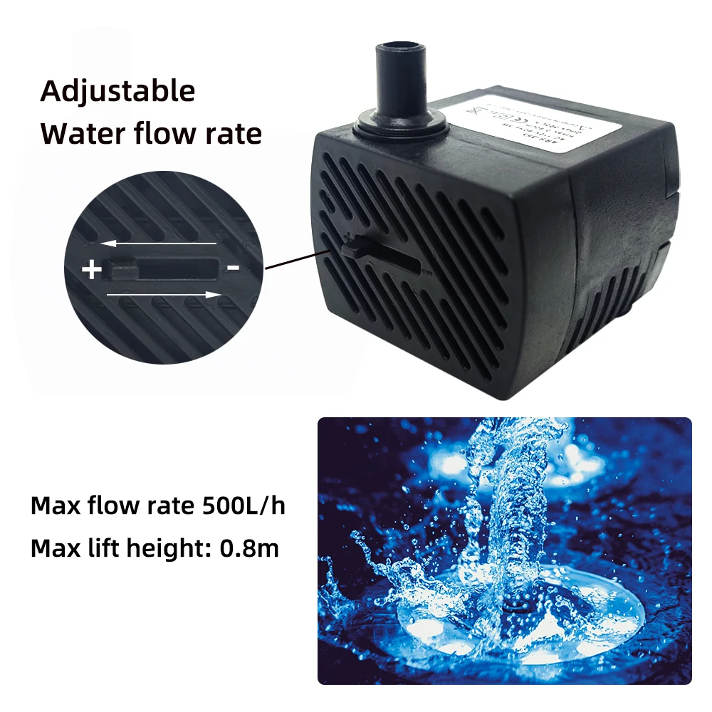 

Cat Water Fountain Water Pump With LED Light Recirculate Filtring Drinker 3W/5W 110V 220V Submersible Water Pump Fountain Pump
