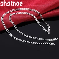 925 sterling silver 4mm side chain necklace 16 30 inch for party women man engagement wedding fashion charm jewelry