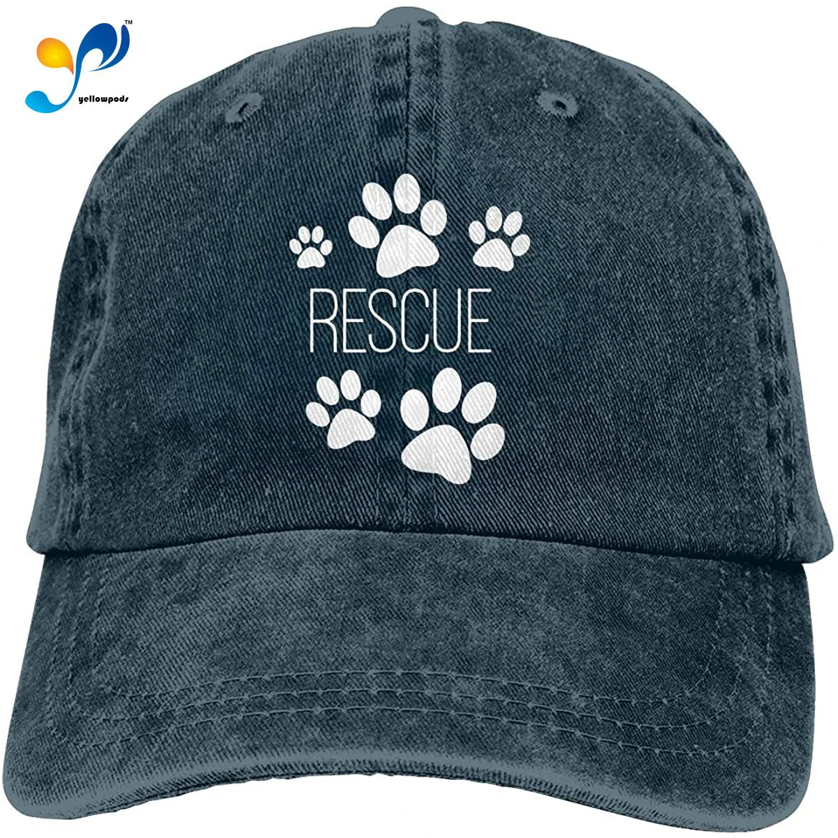 

Men's/Women's Adjustable Denim Fabric Baseball Caps Dog Paw Print Rescue Dad Hat Sombrero De Mujer