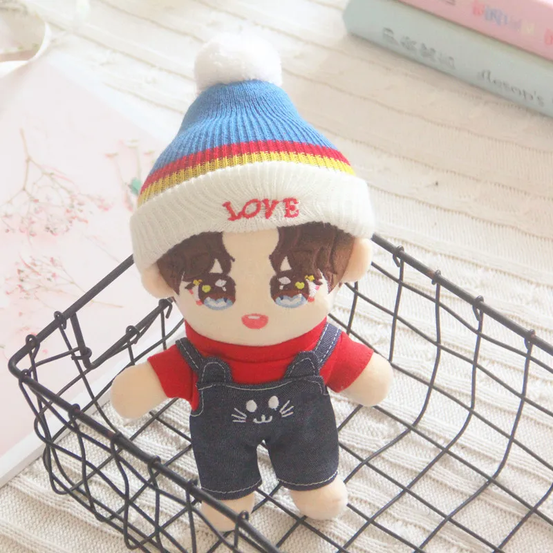 

[MYKPOP]KPOP Doll's Clothes and Accessories: Bobble Hat + Overalls + T-Shirt 3pcs Set (without doll) Fans Collection SC23031408